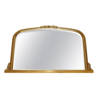 Vintage Victorian Gilted Overmantel Wall Mirror For Sale