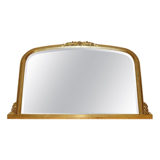 Vintage Victorian Gilted Overmantel Wall Mirror For Sale