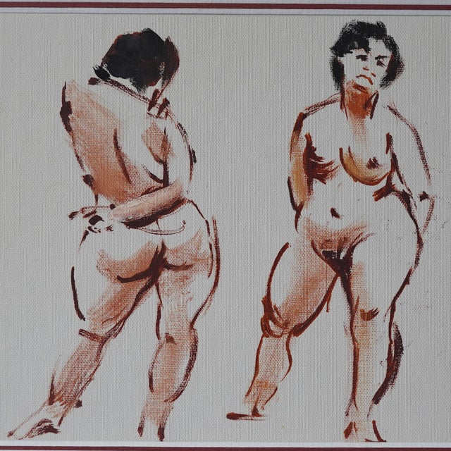 Mid 20th Century Vintage Mid 20th Century Original Nude Study Painting For Sale - Image 5 of 15
