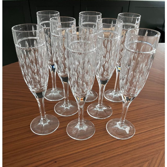 2010s Ralph Lauren Crystal Champagne Flutes, Germany-Set of 8 For Sale - Image 5 of 9