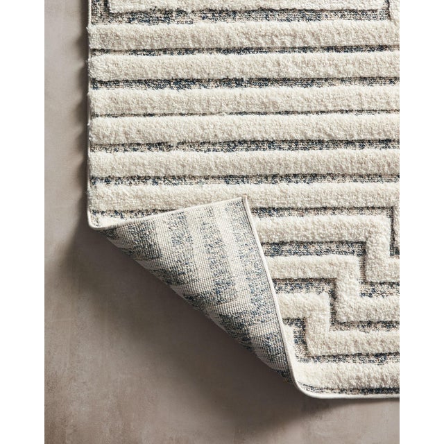 2020s Sample - Loloi II Hagen Rug, White / Sky - 18" x 18" For Sale - Image 5 of 5