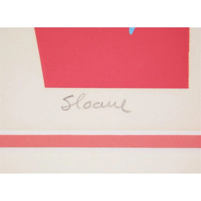 1970s Original Signed Phyllis Sloane "Rose Room" Silkscreen Print For Sale - Image 4 of 5