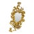 Antique Rococo Revival Gilt Cast Metal Mirrored Wall Sconce Candelabra 28.5” For Sale
