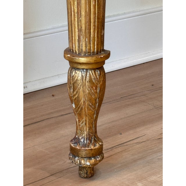 Late 18th Century French Carved Giltwood Marble Top Console Table For Sale - Image 9 of 13