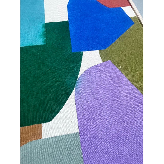 Abstract Acrylic and Ink Painting Titled Discourse No2 on Raw Canvas by Christina Flowers For Sale - Image 3 of 3