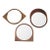 Mid Century Danish Modern Style Sculpted Solid Teak Wood Mirrors - 3 Pc Set For Sale