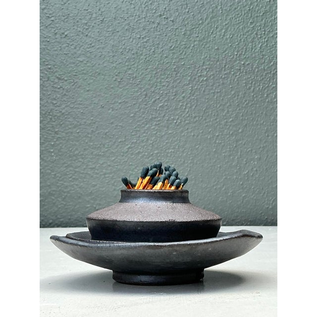 Late 20th Century Vintage Original Studio Pottery Match Strike Set For Sale - Image 5 of 12