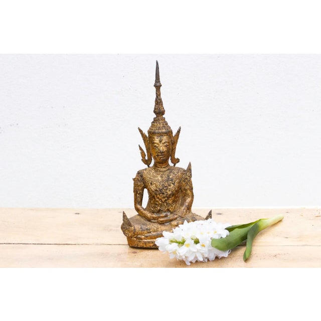 Golden Serenity, Antique Thai Meditation Figure For Sale - Image 9 of 9