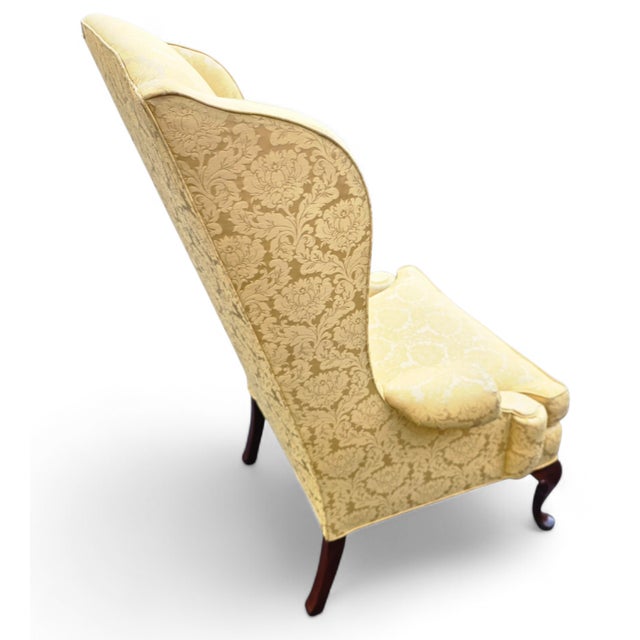 Mid 20th Century Vintage Queen Anne High Wingback Armchair For Sale - Image 5 of 14