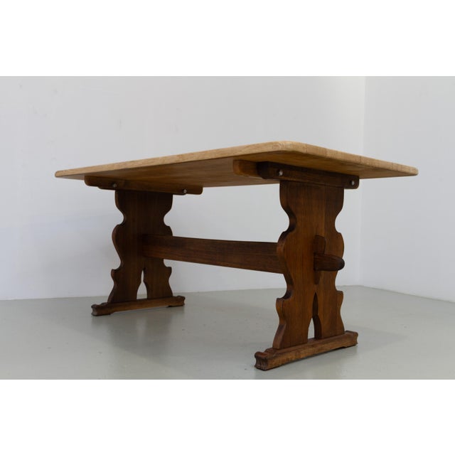 Vintage Danish Brutalist Oak Dining Table, 1960s For Sale - Image 9 of 18
