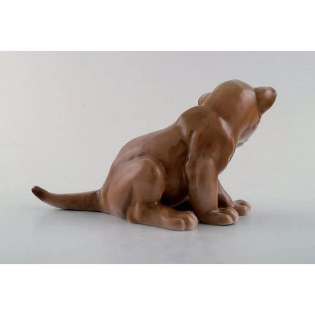 Porcelain Sitting Lion Cub from B & G / Bing & Grondahl For Sale - Image 3 of 7