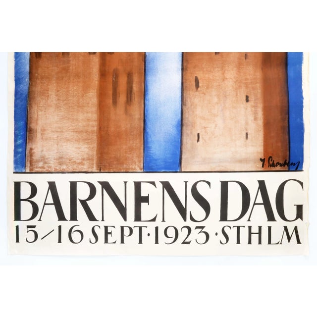 Art Deco 1923 Swedish Art Deco Poster, Barnens Dag (Children's Day) For Sale - Image 3 of 6