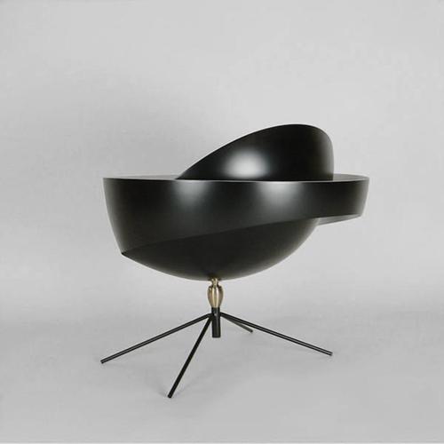 Not Yet Made - Made To Order Mid-Century Modern Black Saturn Table Lamp in Aluminum, Brass and Steel by Serge Mouille For Sale - Image 5 of 10