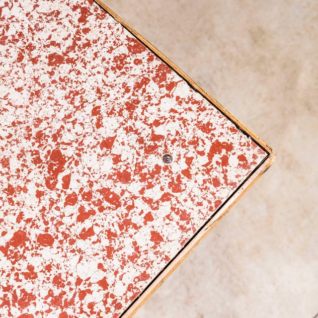 Brown Vintage French Café Tables with Speckled Tops, 1920s For Sale - Image 8 of 9