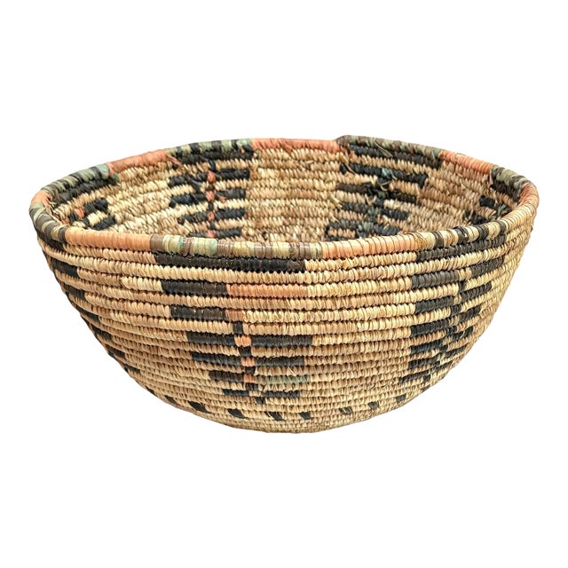 Vintage Hand Woven African Hausa Basket For Sale