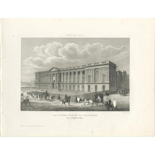 Paris & Versailles Views: Louvre, St Cloud, Versailles, Engravings, 1855, Set of 3 For Sale - Image 4 of 9