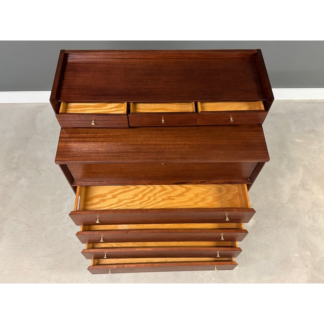1960s Refinished Paul McCobb Calvin Mahogany and Brass Dresser For Sale In Boston - Image 6 of 8