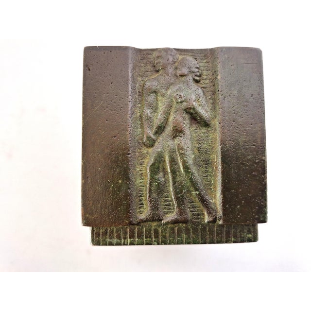 A bronze cigarette stand designed by jakob ängman for guldsmedsaktiebolaget (gab), stockholm, sweden in the 1930s. The...