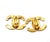 Chanel Chanel Vintage Gold Plated CC Basket Weave Large Clip on Earrings, A Pair For Sale - Image 4 of 4