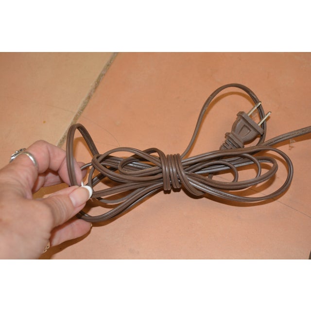 1910s Arts & Crafts Brown Cast Iron / Metal & Slag Glass Hanging Swag Light W/Plug Gothic For Sale - Image 16 of 18