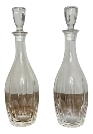 Edwardian Glass Decanters, 1910s, Set of 2