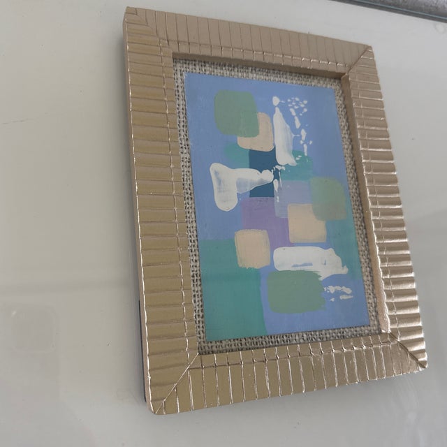 Abstract Original Abstract Painting Mounted on Fabric and Framed For Sale - Image 3 of 6