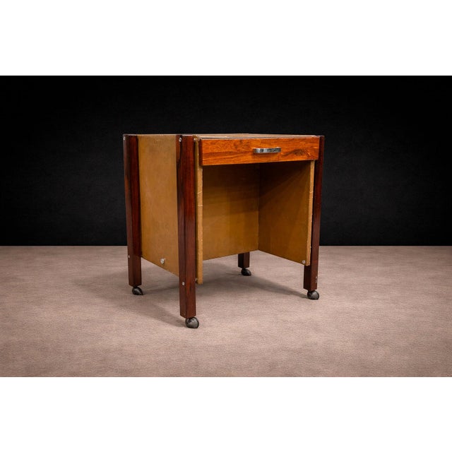 Side Table with Drawers & Wheels in Hardwood, Jorge Zalszupin, 1960s - Lot 567 For Sale In New York - Image 6 of 12