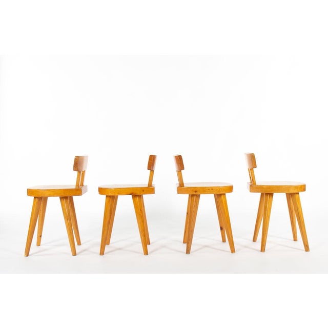 Vintage Méribel Chairs in Pine by Christian Durupt, France, 1960s, Set of 4 For Sale - Image 4 of 8