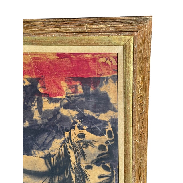 Mid 20th Century Early 20th Century Monumental Morris Broderson Abstract Gouache Painting For Sale - Image 5 of 6