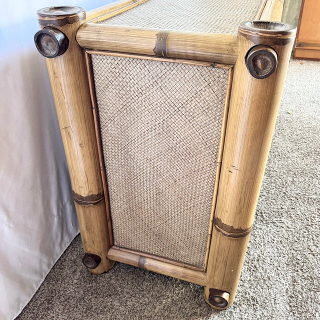 Vintage Boho Chic Chunky Bamboo Dresser - 6 Drawers For Sale - Image 4 of 7
