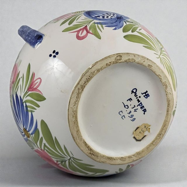 1950s Earthenware Ball Vase from Quimper, 1950s For Sale - Image 5 of 11