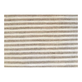 Plum Textiles Breton Ticking Tan Linen For Sale