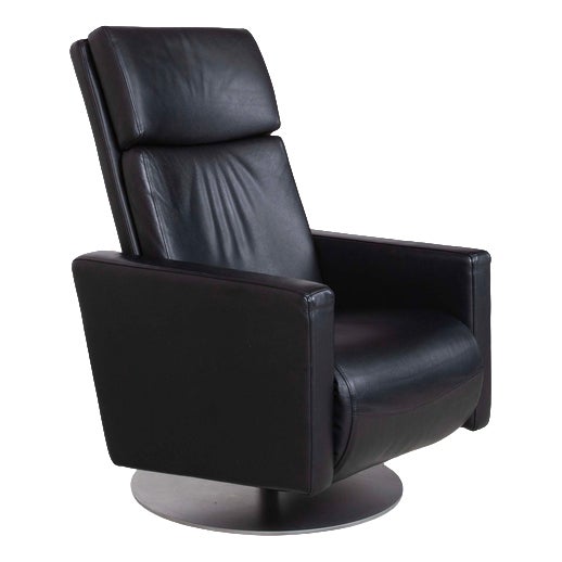Black Leather Ego Armchair with Manual Function from Rolf Benz For Sale