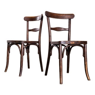 Single Tapered Bar Back Dining Chairs from Thonet, 1940s, Set of 2 For Sale