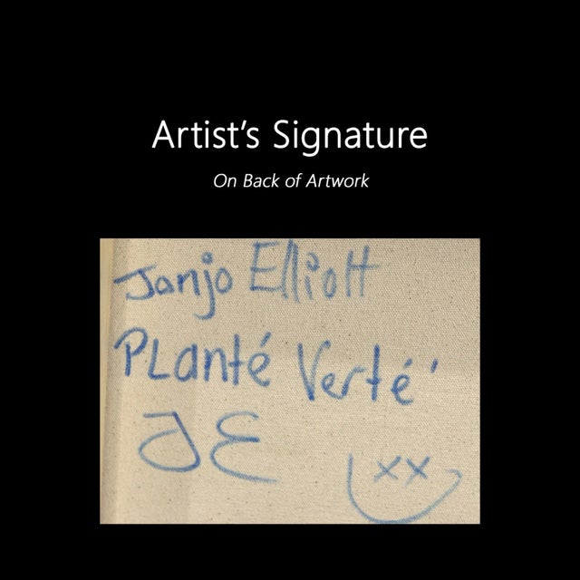 Pink Plante Verte - Colorful Vibrant Contemporary Botanical Plant Still Life Painting Original Artwork by Jonjo Elliott For Sale - Image 8 of 8