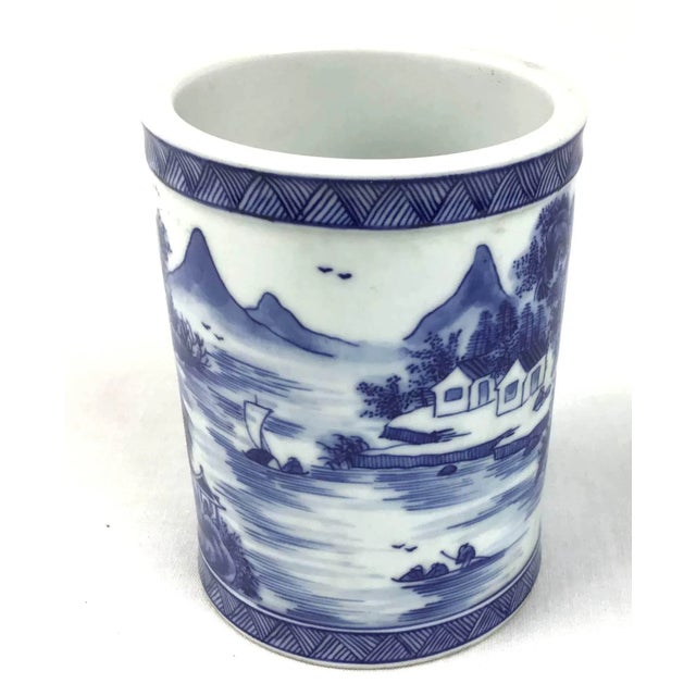 Antique Chinese Porcelain Brush Pot For Sale - Image 13 of 13