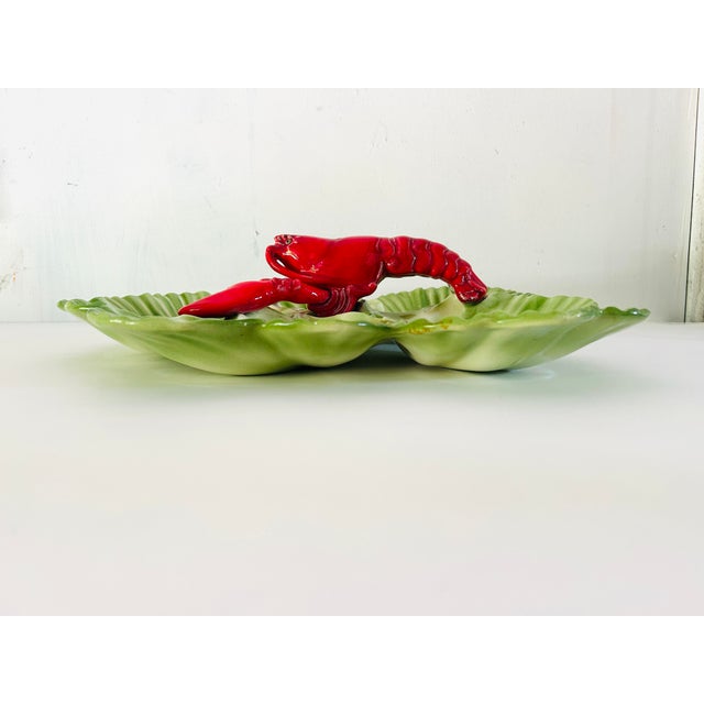 1950's Brad Keeler California Pottery Large Sectional Lobster Dish/Tray For Sale - Image 4 of 7