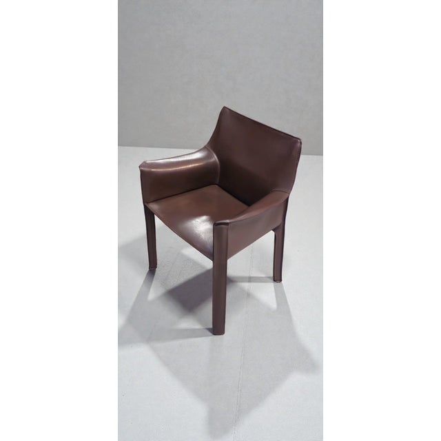 Cab 413 Armchairs in Leather by Mario Bellini for Cassina, 1990, Set of 6 For Sale - Image 18 of 18