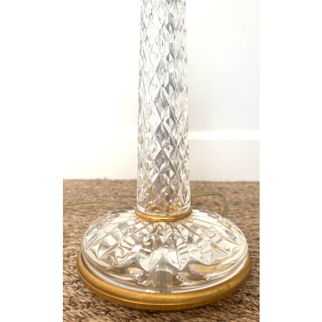 Glass Italian Rock Crystal Bronze Dore Palm Tree Table Lamp For Sale - Image 7 of 11