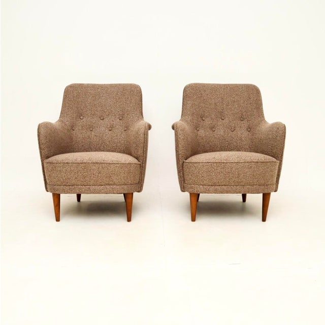 A stunning pair of vintage Swedish Samsas armchairs by Carl Malmsten. They were recently imported from Sweden, they date...