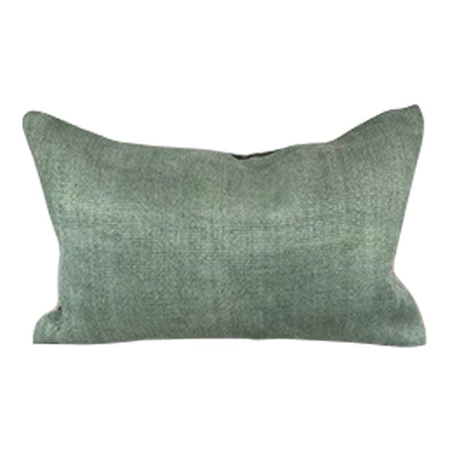16 x 24 Hemp Pillow Turkish Cushion Natural Spanish Green Pillow Cushion Cover For Sale