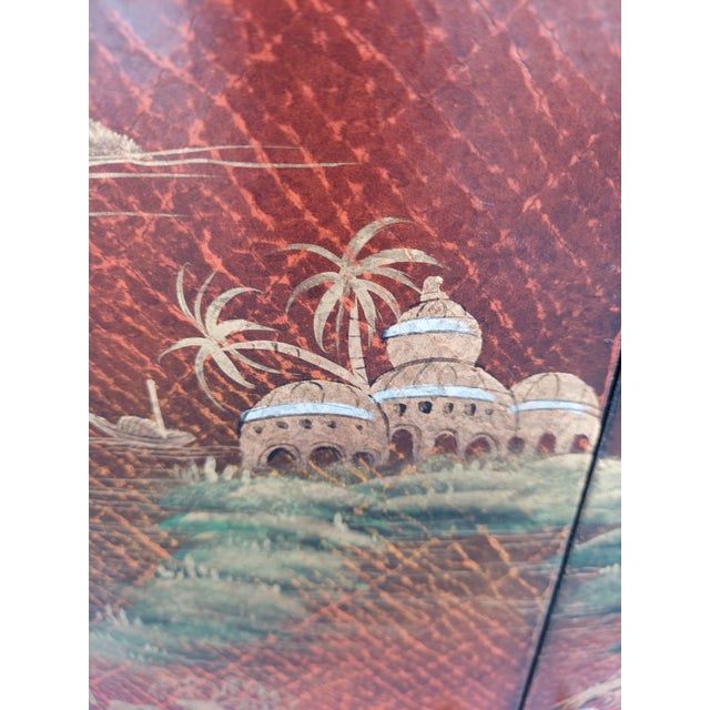 1980s Vintage Decorative Crafts Inc. Chinoiserie Demilune