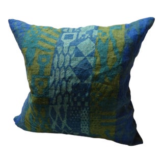 Block Printed Mid Century Pillow For Sale