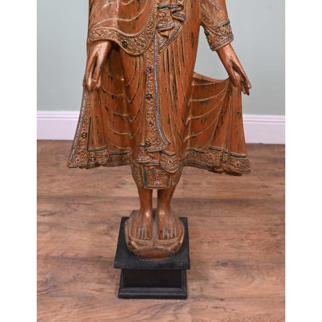 Carved Thai Buddha Statue, 1930s For Sale - Image 12 of 15
