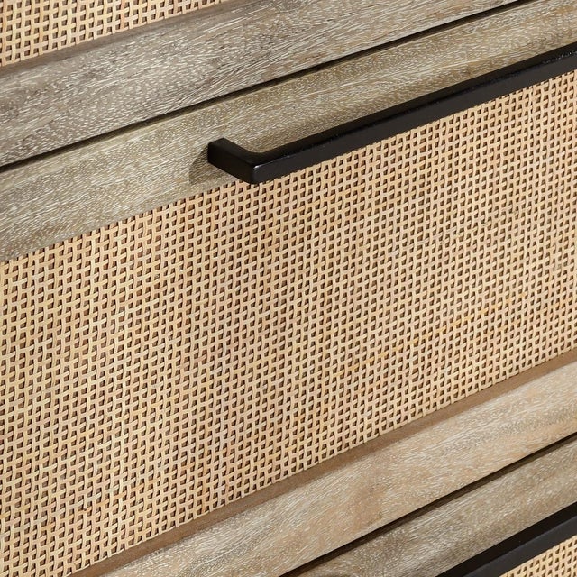 2020s Coastal Cane & Wood 6-Drawer Dresser For Sale - Image 5 of 8