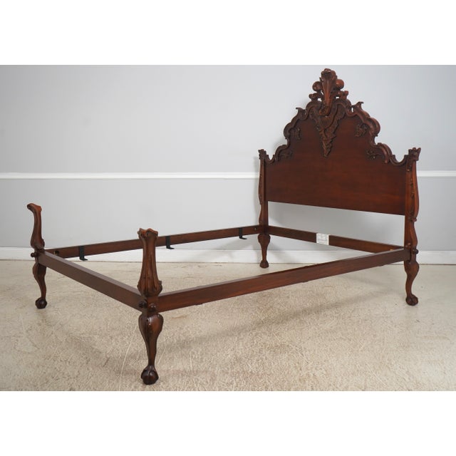 Age: Approx. 25 Years Old Details: Ornate Carved Details High Back Headboard Bolted Rail Construction Ball -N- Claw Feet...