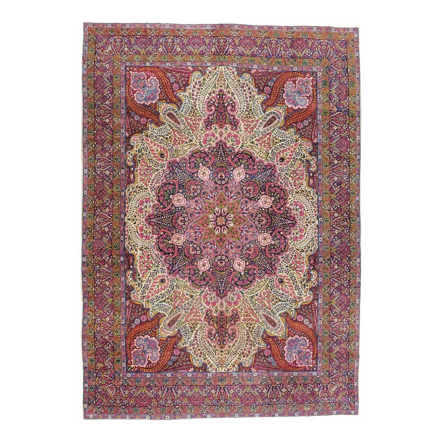 Galerie Shabab Collection Mid-20th Century Persian Yazd Large Carpet For Sale