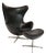 Mid 20th Century Arne Jacobsen Black Leather Egg Chair with Ottoman for Fritz Hansen For Sale