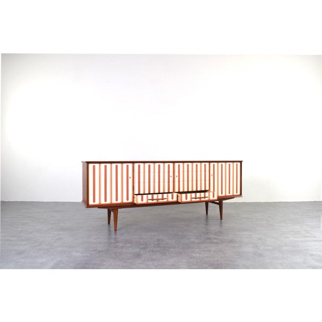 1960s Mid-Century Modern Hand-Painted Teak Sideboard, 1960s For Sale - Image 5 of 17