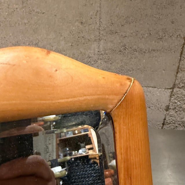 Mid-Century Modern Solid Blond Wood Tabletop Vanity Beveled Edges For Sale - Image 4 of 17